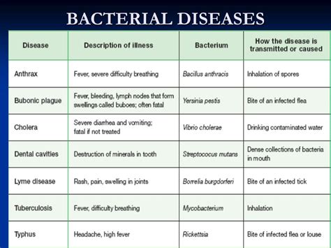 top 10 bacterial diseases.